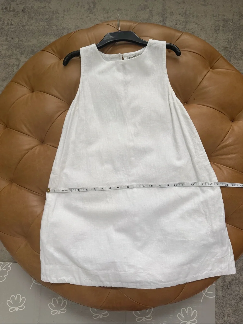 Abercrombie & Fitch White Sleeveless Linen A-Line Dress